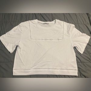 Zara white crop top Small